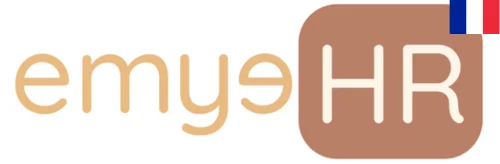 Logo d'Emye HR, composé d'un design minimaliste et élégant avec le nom 'Emye' en caractères gras, évoquant professionnalisme et modernité dans le secteur des ressources humaines.